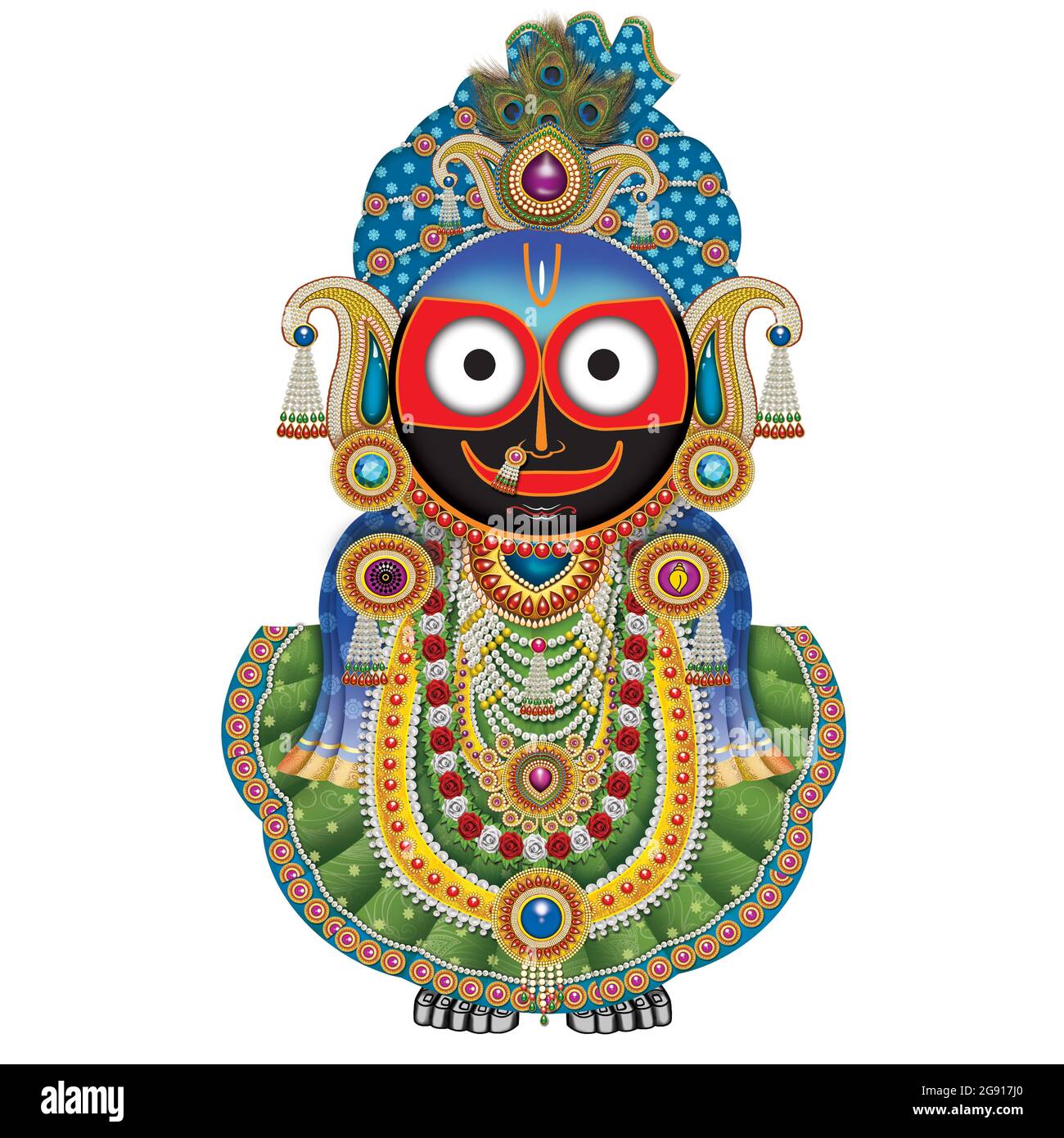 Hochauflösender Indischer Gott Lord Jagannath Digitale Bilder Stockfoto