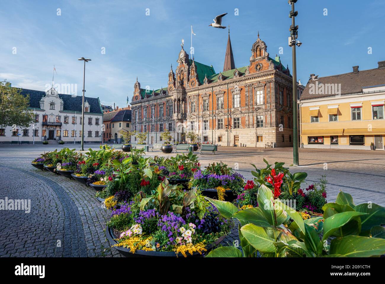 Rathaus von Malmö (Radhus) am Stortorget-Platz - Malmö, Schweden Stockfoto