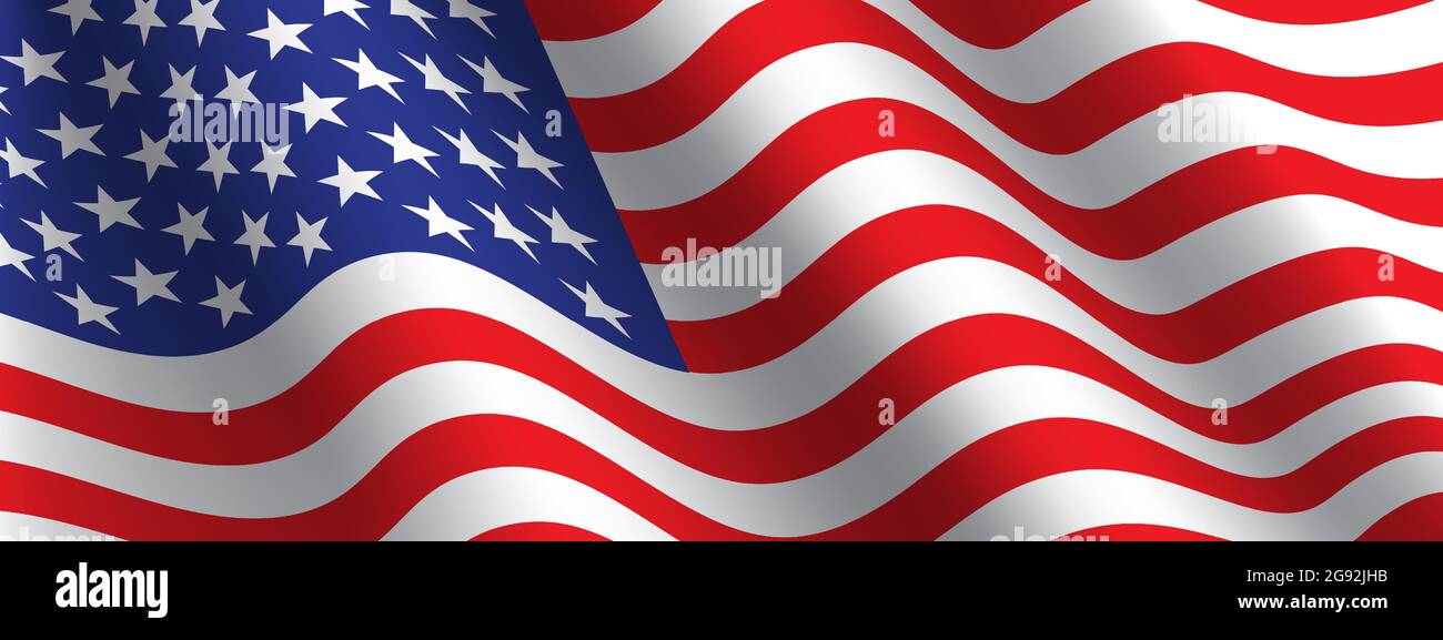 Darstellung des Vektorgrafiks der Flagge des Vereinigten Bundesstaates Amerika. Stock Vektor