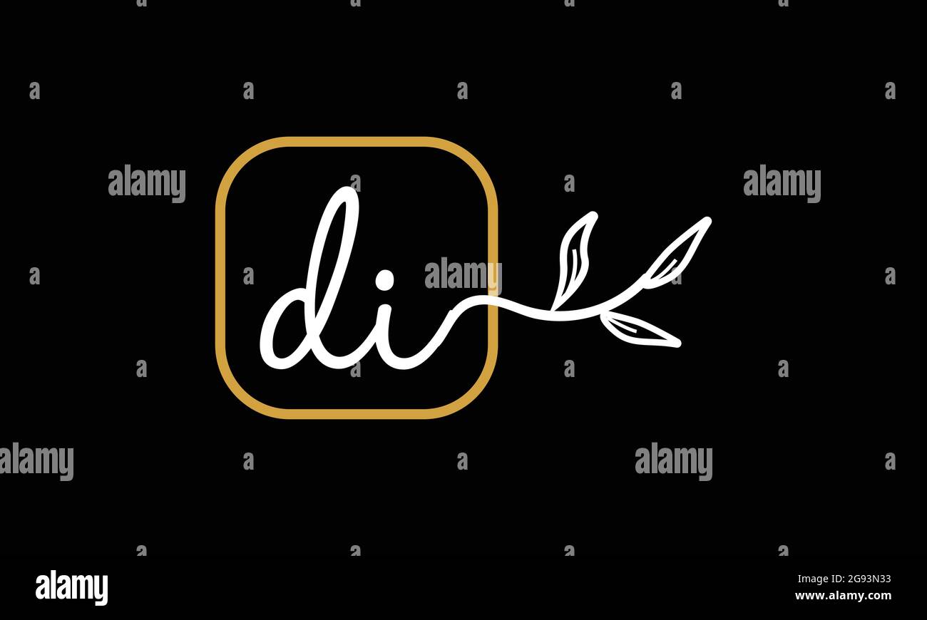 Anfangsbuchstaben DI und ID Handschrift floral boho botanischen Monogramm Logo Vektor-Symbol minimalistisches Design Stock Vektor