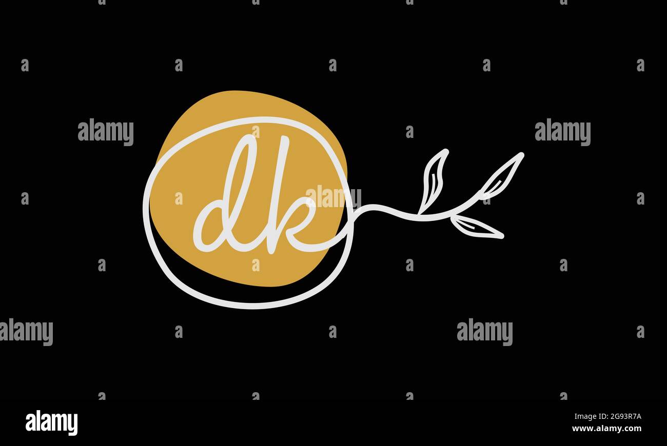 Botanisches Logo im DK- oder KD-Boho-Stil in flachem, minimalistischem Design Stock Vektor