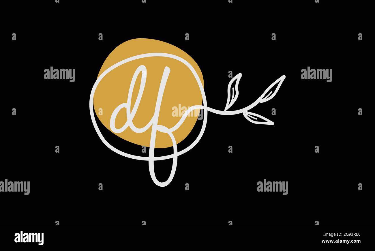 Botanisches Logo im DF- oder FD-Boho-Stil in flachem, minimalistischem Design Stock Vektor