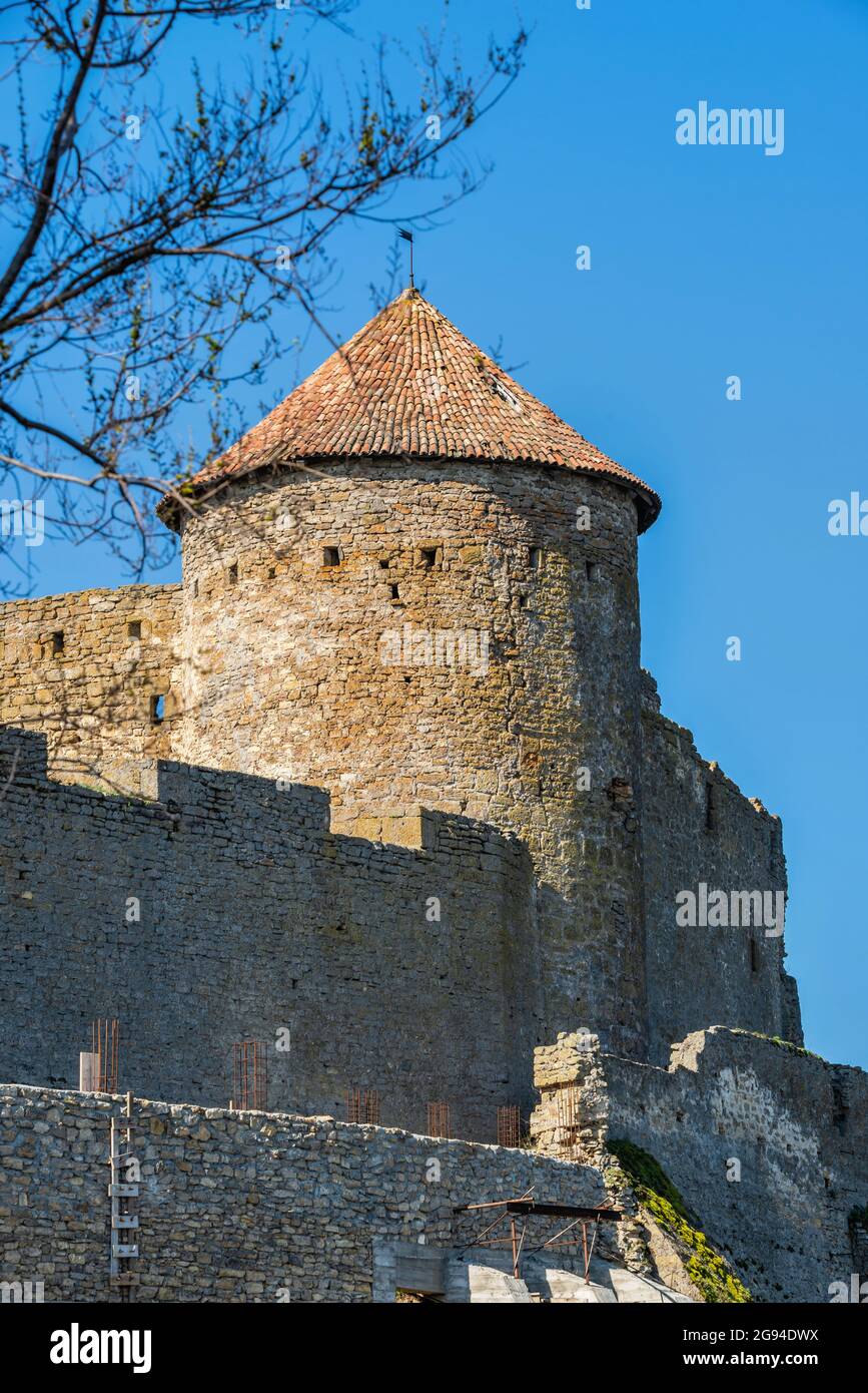 24.04.2021. Bilhorod-Dnistrovskyi oder Akkerman Festung, Region Odessa, Ukraine, an einem sonnigen Frühlingsmorgen Stockfoto