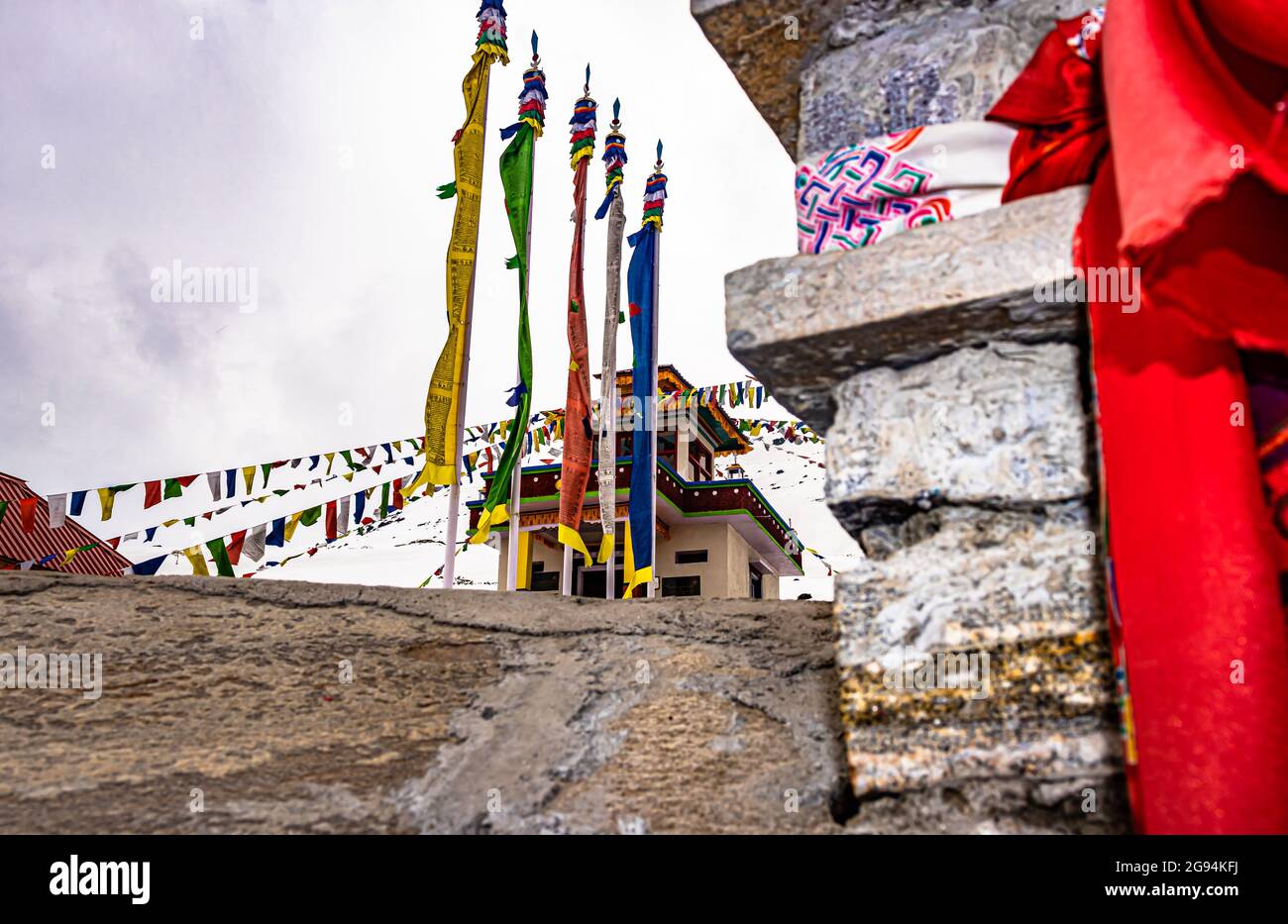 jaswant singh Kriegsdenkmal in Erinnerung an tapfer gekämpft Märtyrer Soldaten Indiens Bild ist an jaswant singh Kriegsdenkmal Bumla Pass arunachal genommen Stockfoto