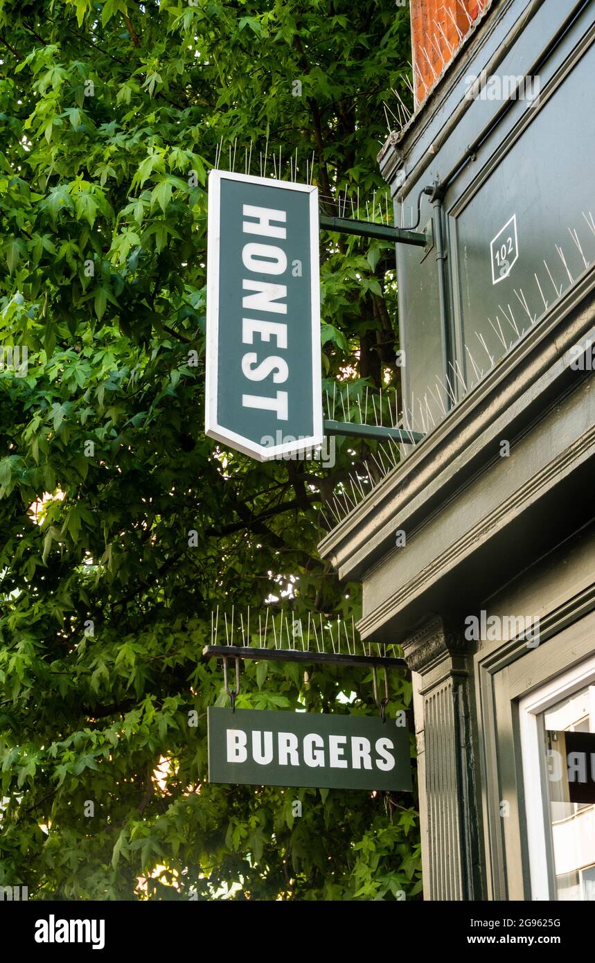 Ehrliche Burger in der Bold Street in Liverpool Stockfoto