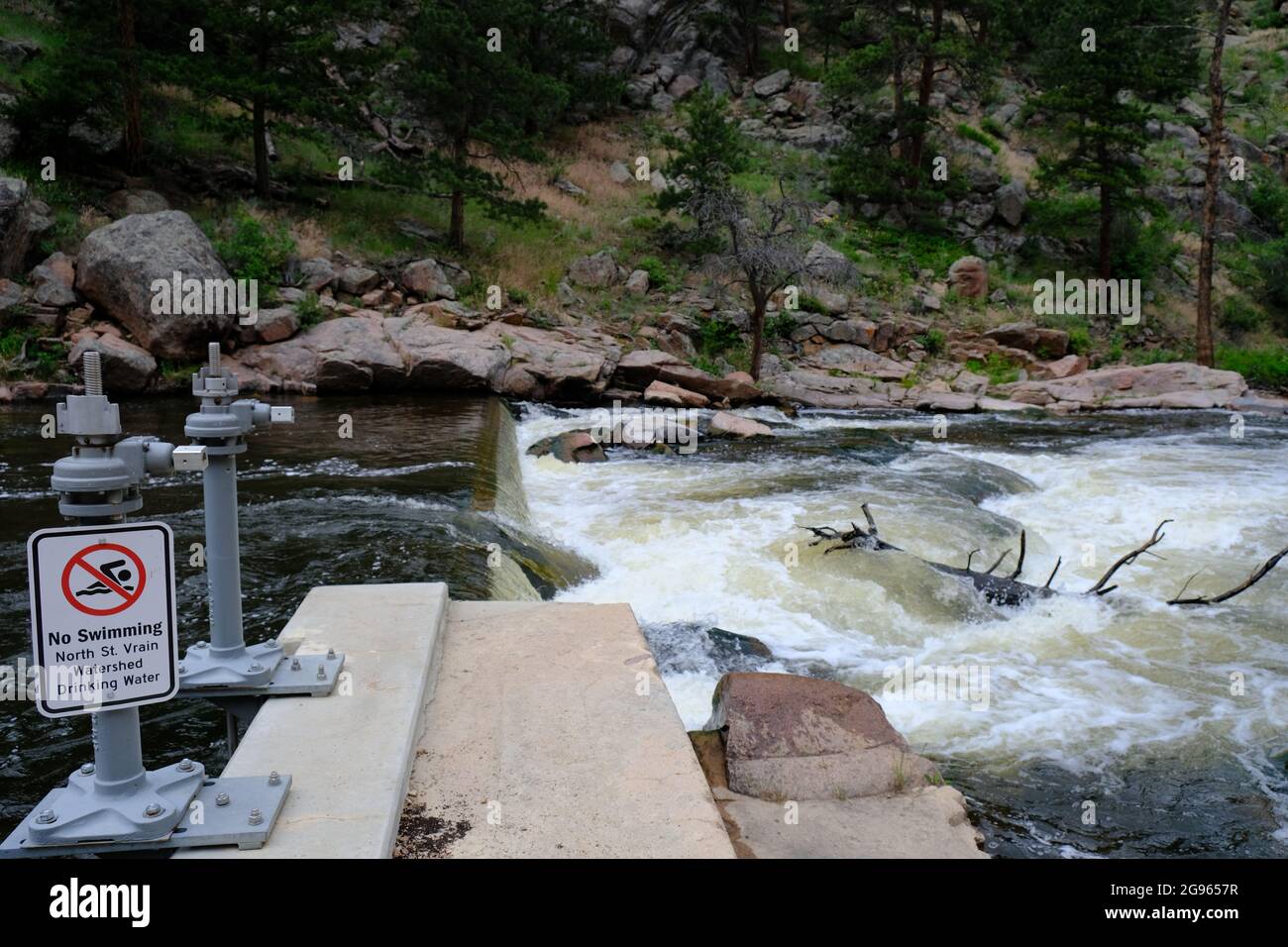 Button Rock Preserve River Dam Stockfoto