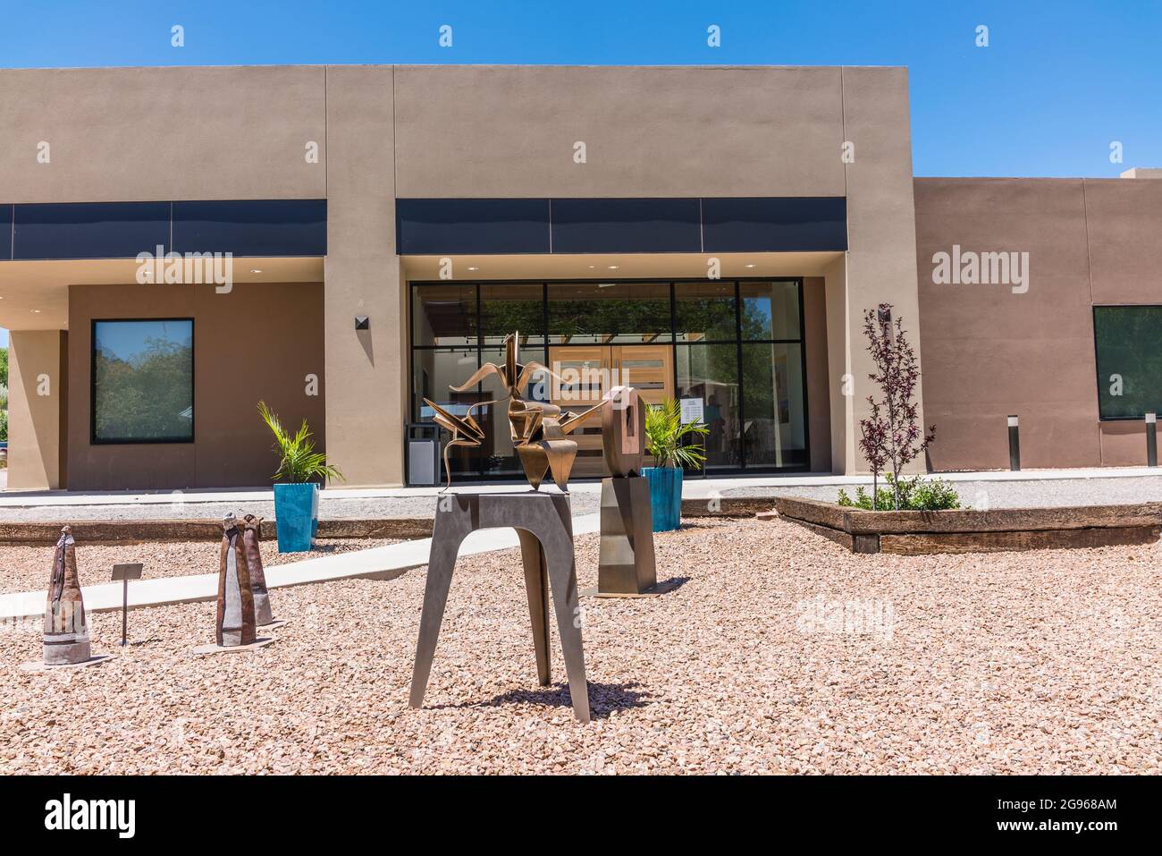 Das O'Keeffe Welcome Center in Abiquiú, New Mexico. Stockfoto