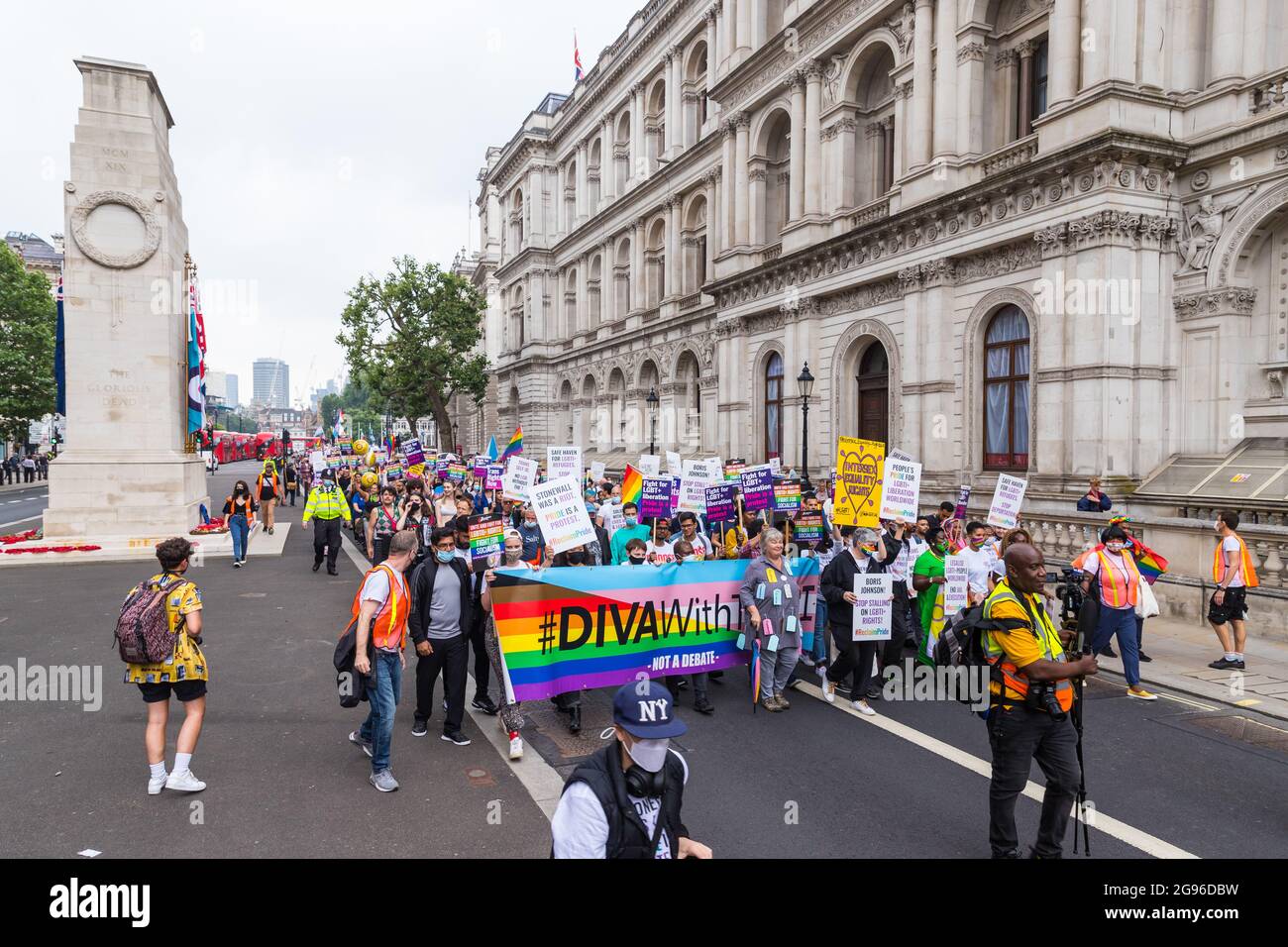 Reklaim Pride Protest, London, organisiert von Peter Tatchell Stockfoto
