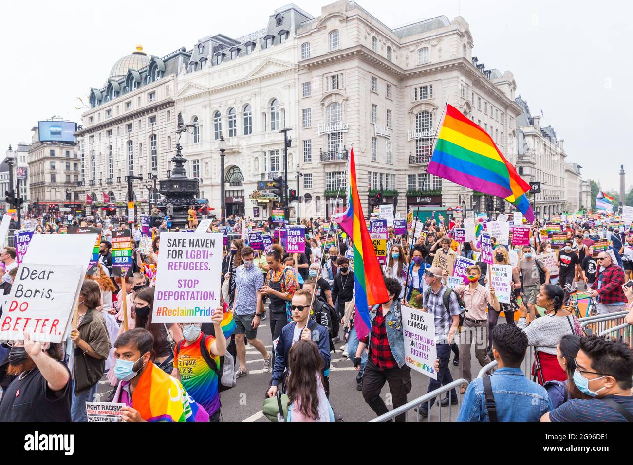 Reklaim Pride Protest, London, organisiert von Peter Tatchell Stockfoto