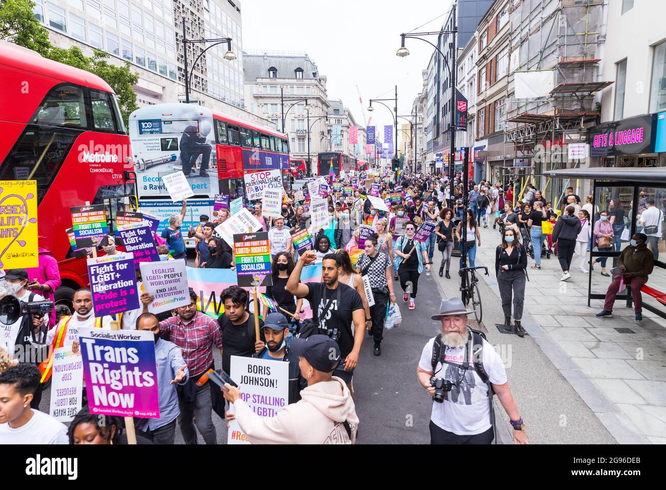 Reklaim Pride Protest, London, organisiert von Peter Tatchell Stockfoto
