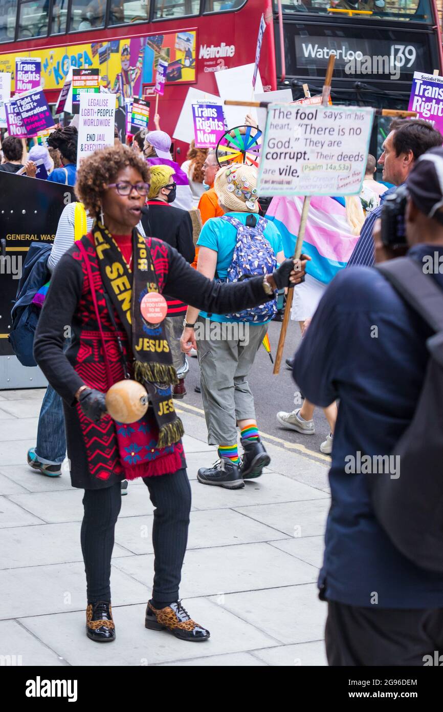 Reklaim Pride Protest, London, organisiert von Peter Tatchell Stockfoto
