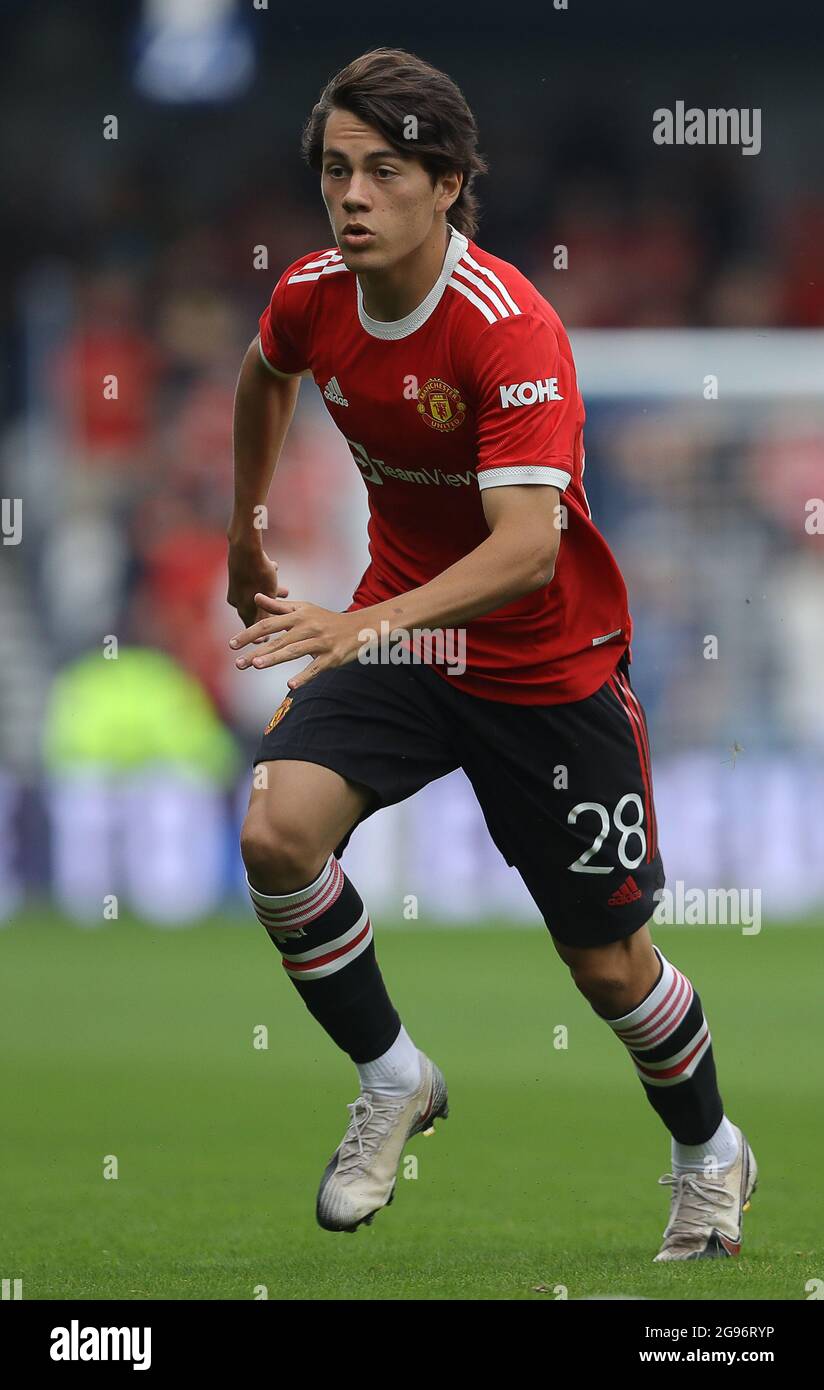 London, England, 24. Juli 2021. Manchester UnitedÕs Facundo Pellistri während des Vorsaison-Freundschaftsspiels im Kiyan Prince Foundation Stadium, London. Bildnachweis sollte lauten: Paul Terry / Sportimage Stockfoto