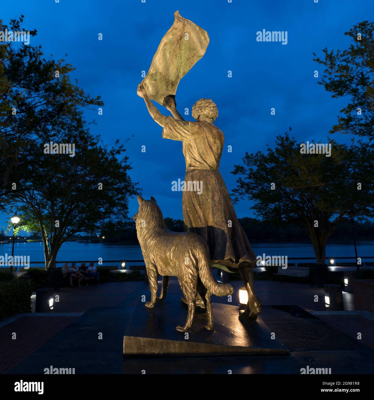 Waving Girl Statue, Savannah, Georgia, USA Stockfoto