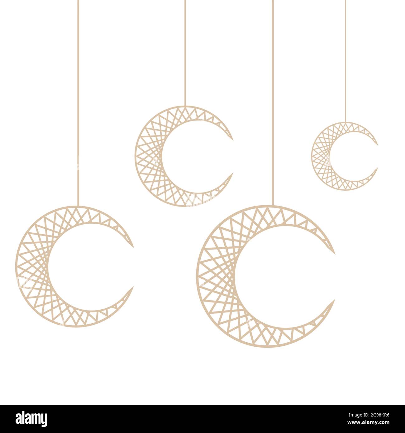 Hängender Mond Vektor-Illustrator-Design. Stock Vektor