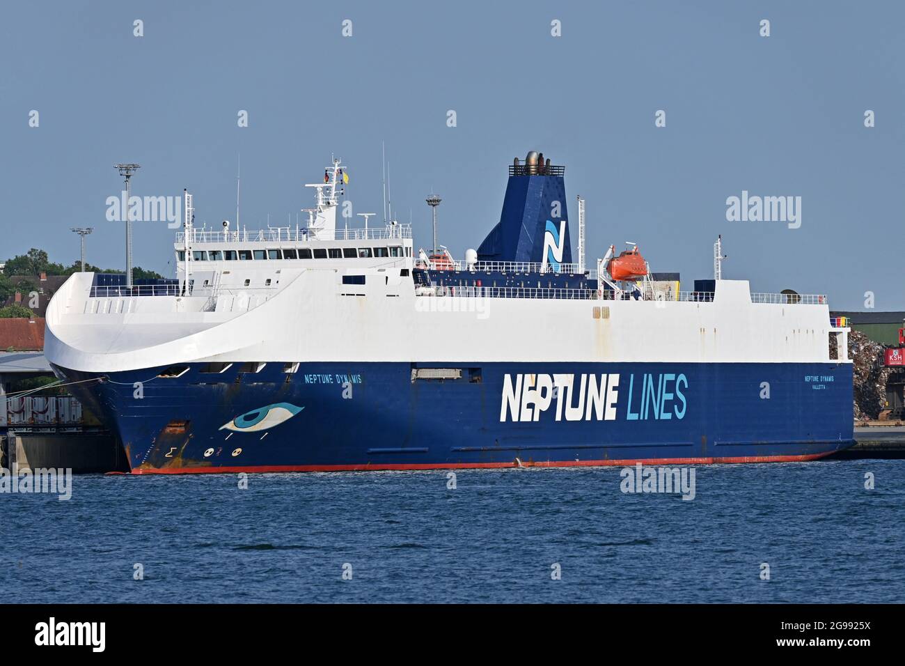 NEPTUNE DYNAMIS vertäute im Hafen von Kiel. Das Schiff ist im Charter zu DFDS Stockfoto
