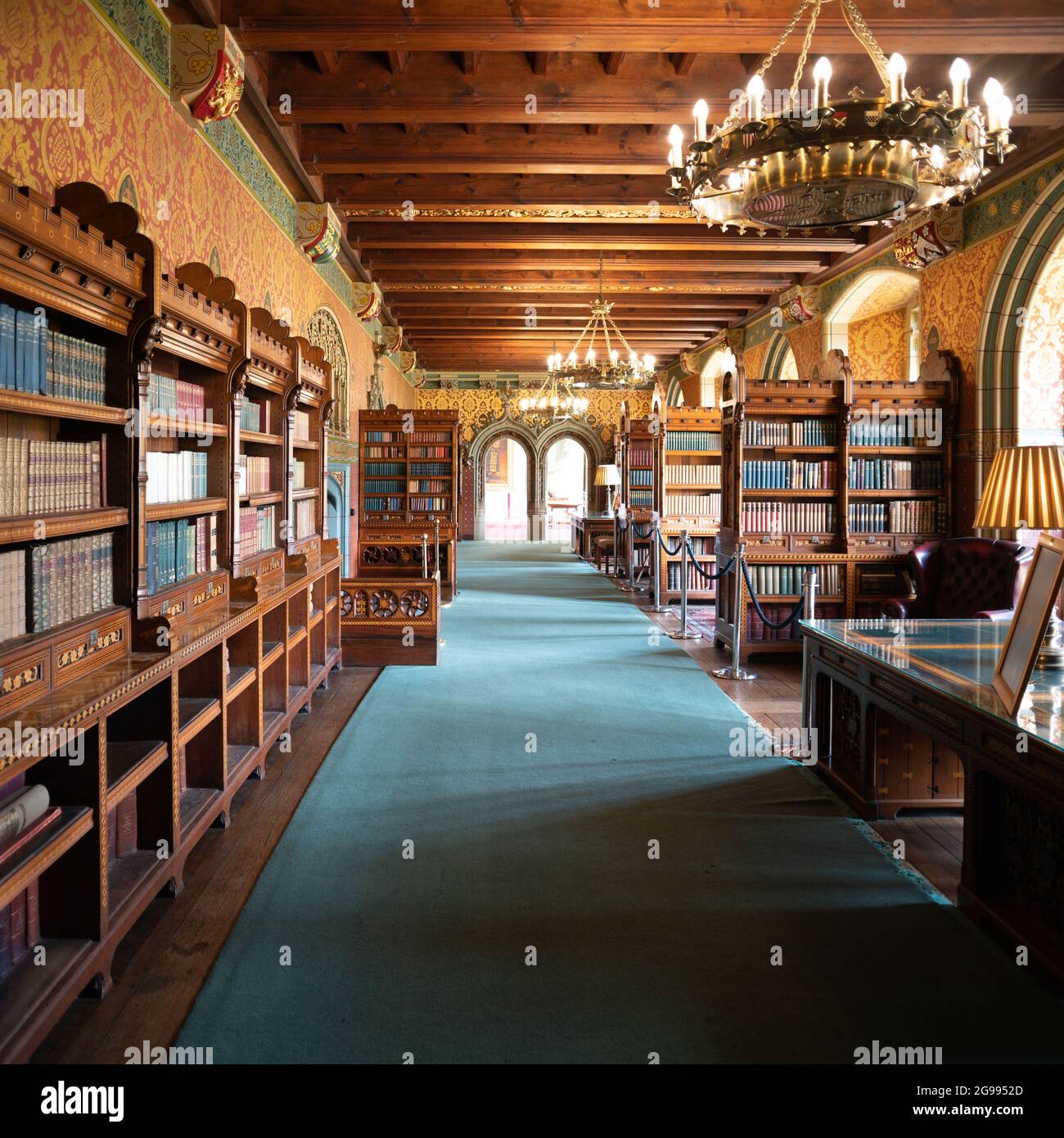 Das viktorianische gotische Innere von Cardiff Castle Stockfoto