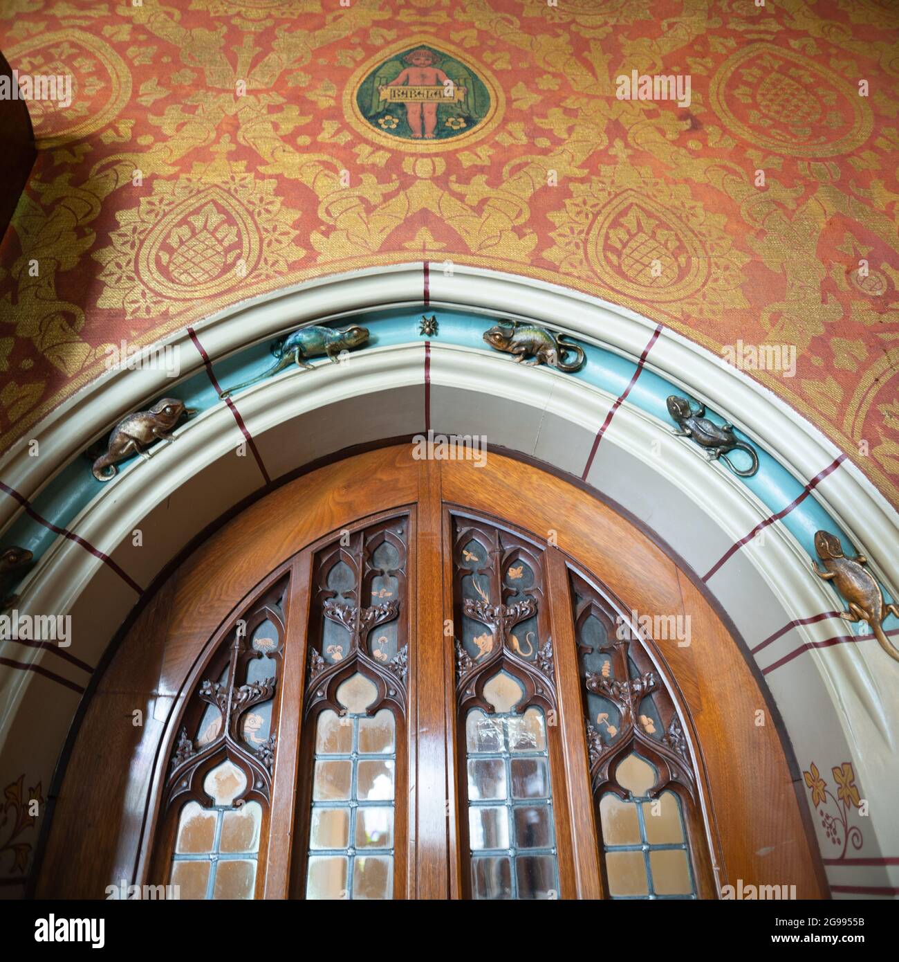 Detail des viktorianischen gotischen Innenausstattes von Cardiff Castle Stockfoto