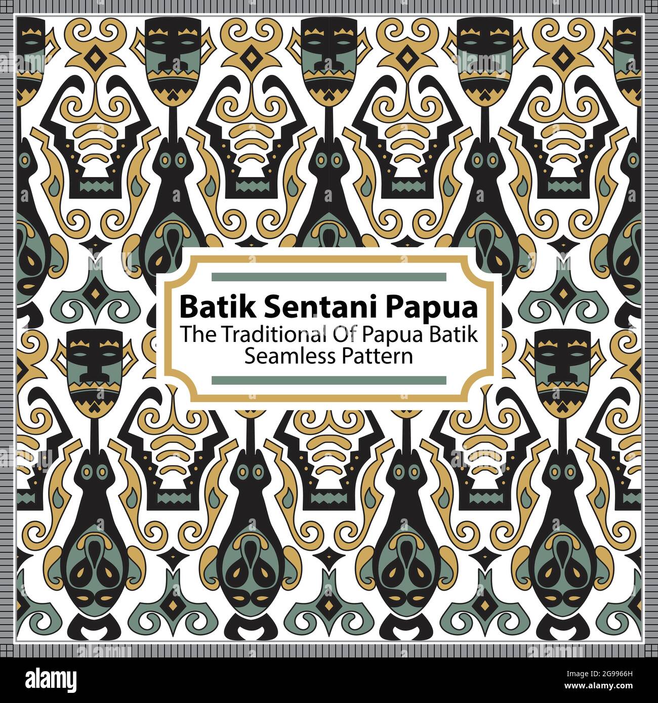 Das Batik-Motiv von Sentani ist ein Batik-Motiv, das aus dem Bezirk Sentani, Jayapura, stammt. Batik-Motive weisen im Allgemeinen kreisförmige Rillen auf, wie z. B. Baumstämme mit einem Stock Vektor