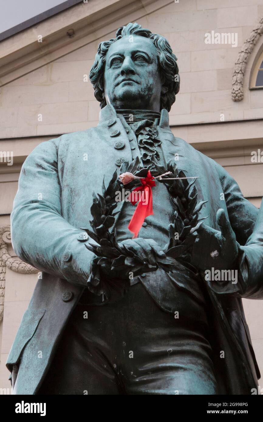 Die Statue Johann Wolfgang Goethe von Ernst Rietschel in Weimar Stockfoto