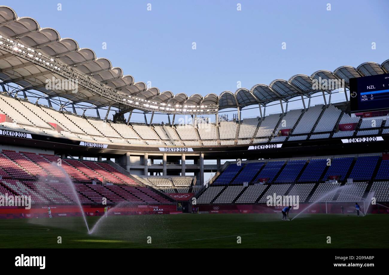 Olympische Spiele 2020 In Tokio Fussball Manner Gruppe B Neuseeland Honduras Ibaraki Kashima Stadium Ibaraki Japan 25 Juli 2021 Allgemeine Ansicht Der Leeren Sitze Im Stadion Zur Halbzeit Reuters Henry Romero Stockfotografie Alamy