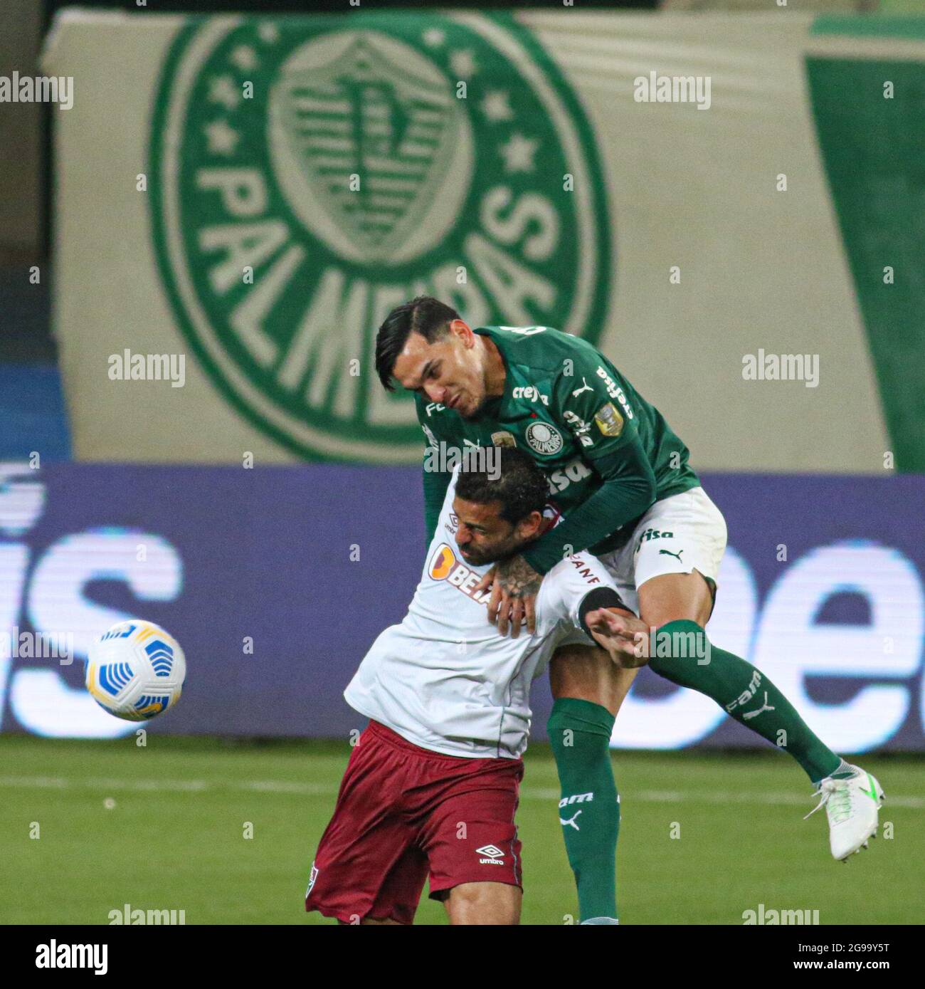 Gustavo Gómez do Palmeiras, durante a partida entre Avaí e Palmeiras, pela  14ª rodada do Campeonato Brasileiro Série A 2022, no Estádio da Ressacada  neste domingo 26. (Photo by pressinphoto/Sipa USA Stock