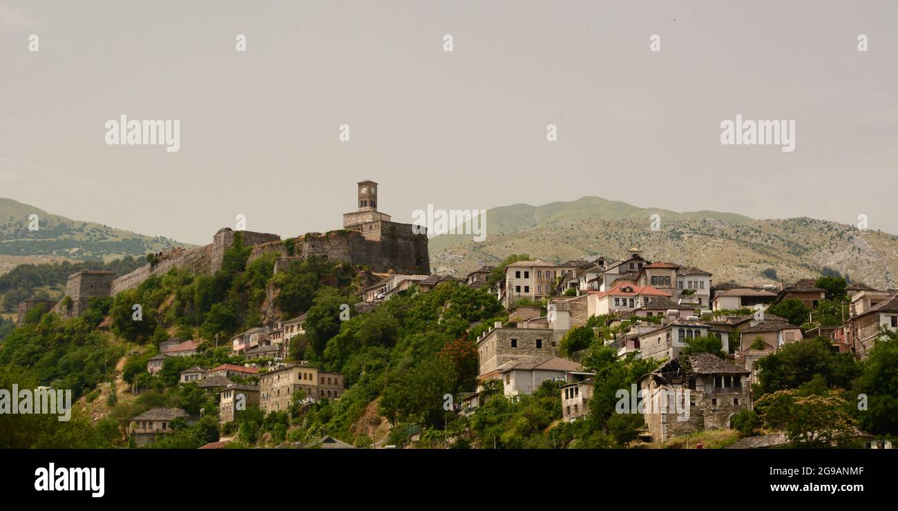 Die Altstadt von Gjirokaster. Albanien Stockfoto