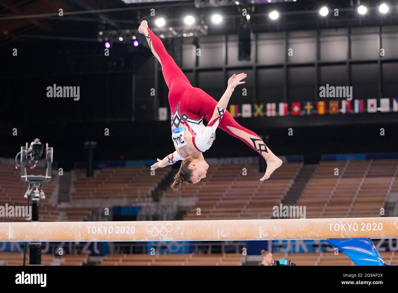 Tokio, Japan. Juli 2021. Pauline Schaefer-Betz (GER) Gymnastik - künstlerisch : Qualifikation der Frauen während der Olympischen Spiele 2020 in Tokio im Ariake Gymnastik Center in Tokio, Japan. Quelle: Kohei Maruyama/AFLO/Alamy Live News Stockfoto