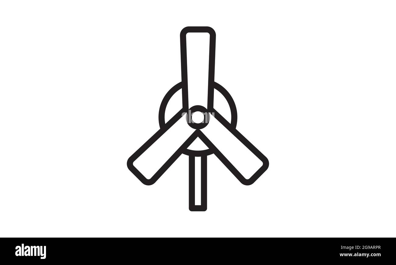 Symbol für Windturbine einfaches Design-Vektorbild Stock Vektor