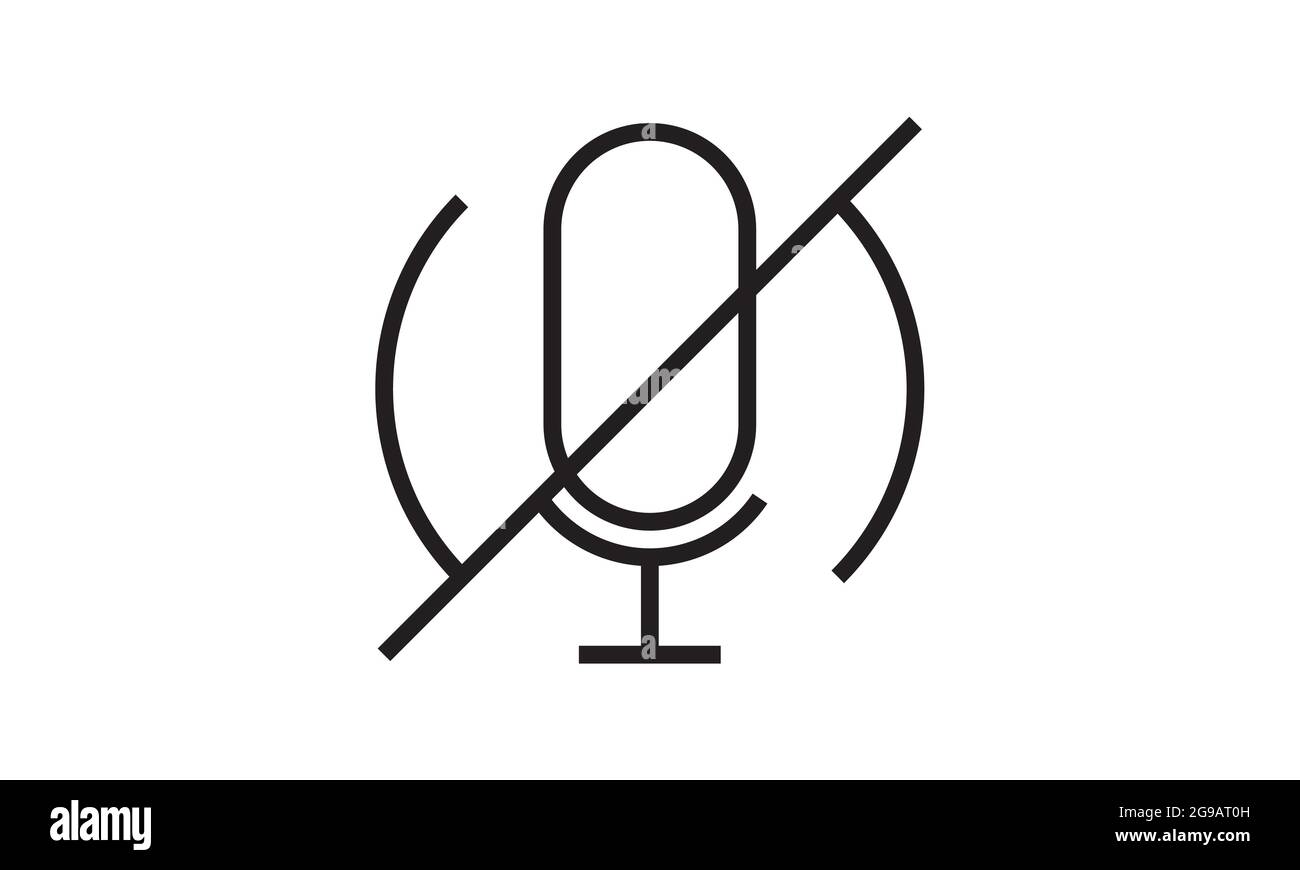 Kein Mikrofonsymbol Lautsprechersymbol Live-Musik-Vektorbild Stock Vektor