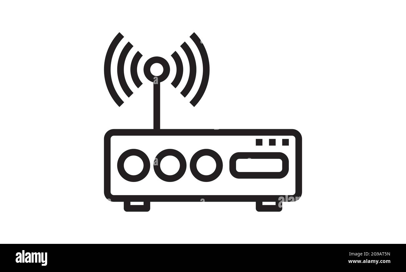 Router-bezogenes Signalsymbol isoliert, WiFi-Router Stock Vektor Router-bezogenes Signalsymbol isoliert, WiFi-Router Stock Vektor