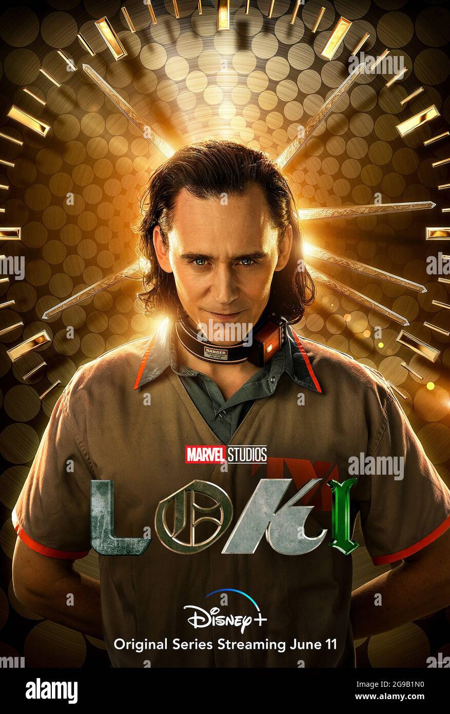 Loki (2021) wurde von Michael Waldron mit Tom Hiddleston, Owen Wilson und Gugu Mbatha-Raw geschaffen. Der merkurische Bösewicht Loki nimmt seine Rolle als Gott des Unheils in einer neuen Serie von Made for TV wieder auf, die nach den Ereignissen von Avengers: Endgame stattfindet. Stockfoto