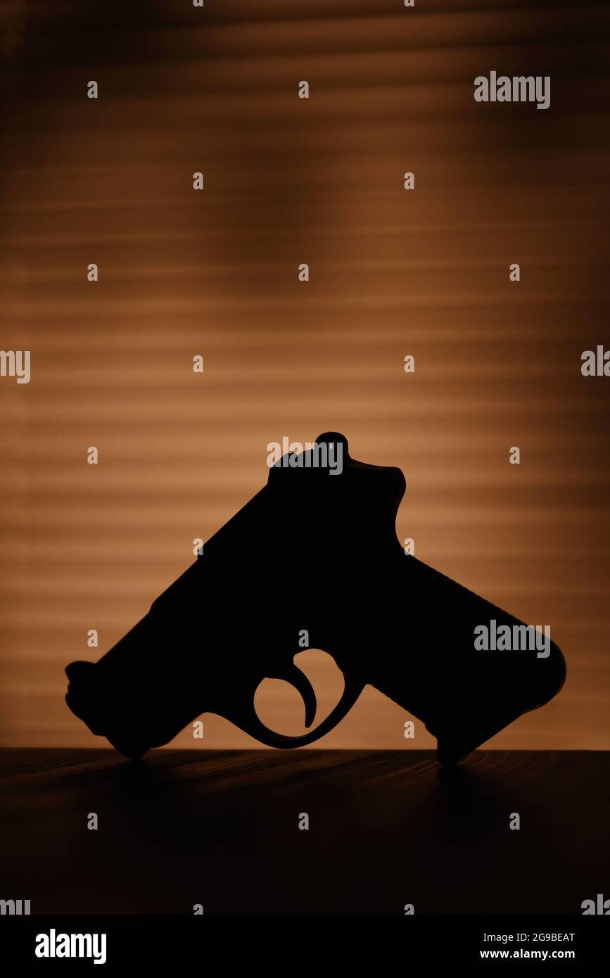 Silhouette der Pistole Stockfoto