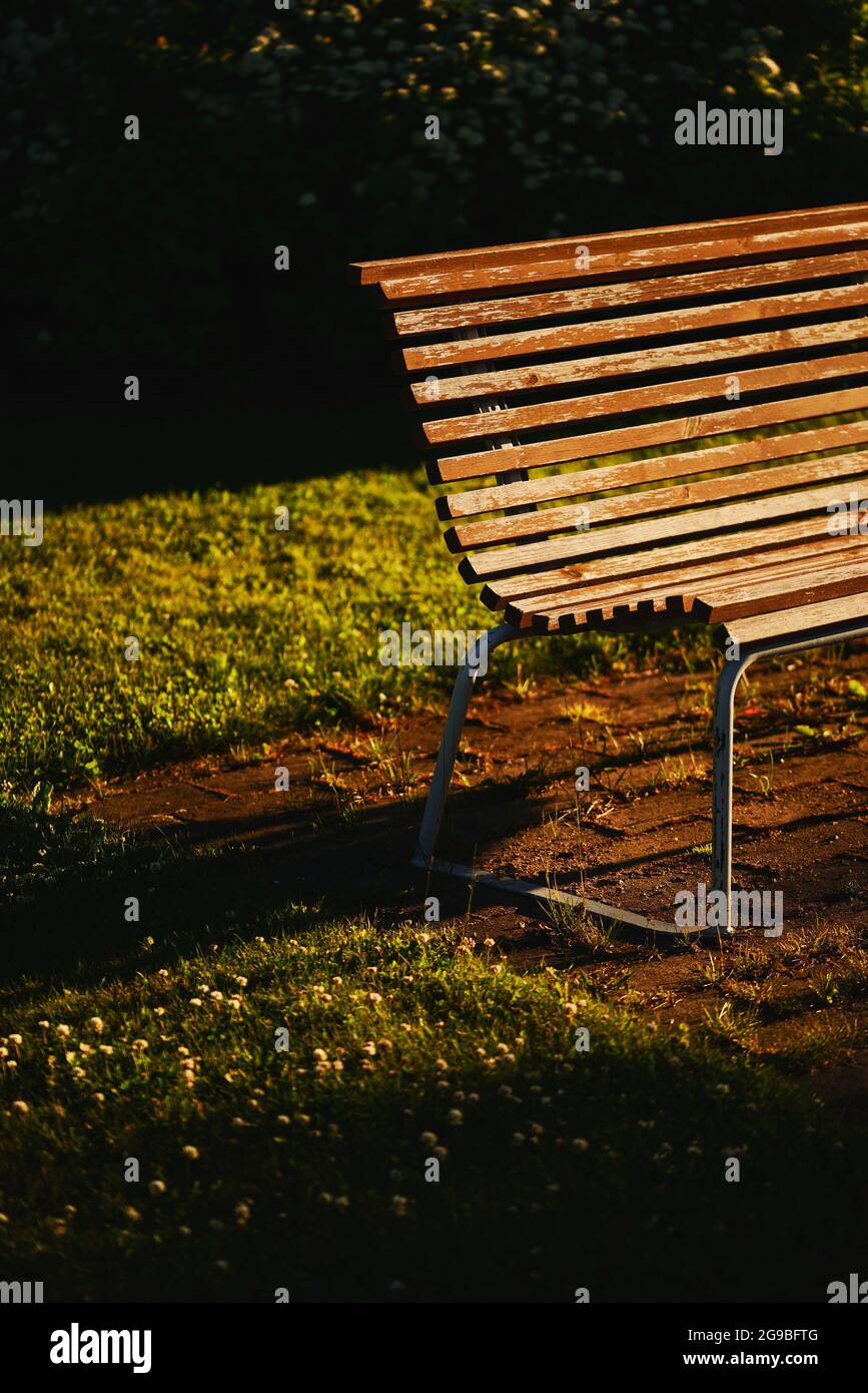 Park-Sitzbank Stockfoto