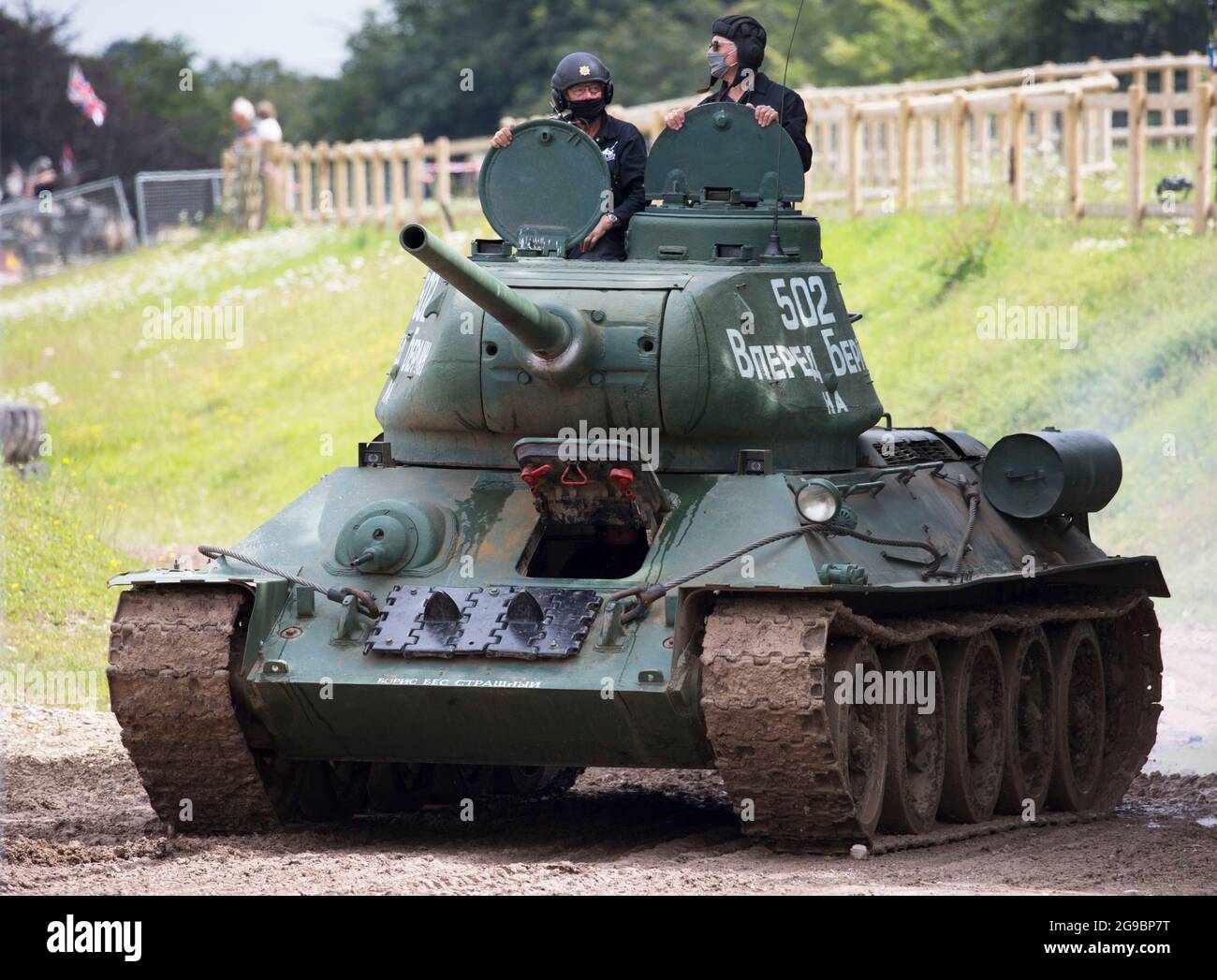 T34/85 Russischer Panzer, Bovington Tank Museum, Dorset, England Stockfoto