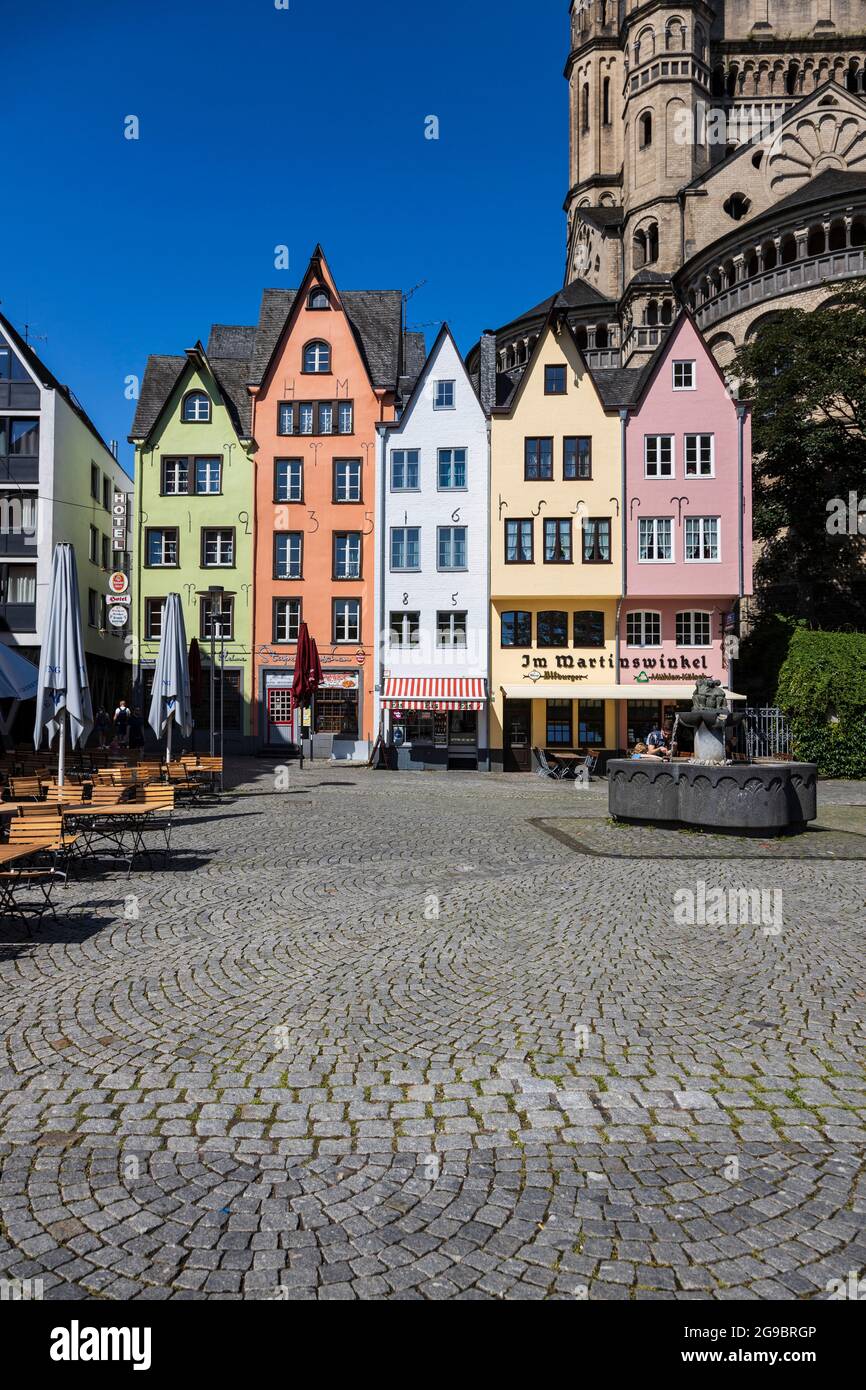 Historische Gebäude in der Altstadt, Altstadt, mit Kopierfläche, Köln, Nordrhein-Westfalen, Deutschland, Europa Stockfoto
