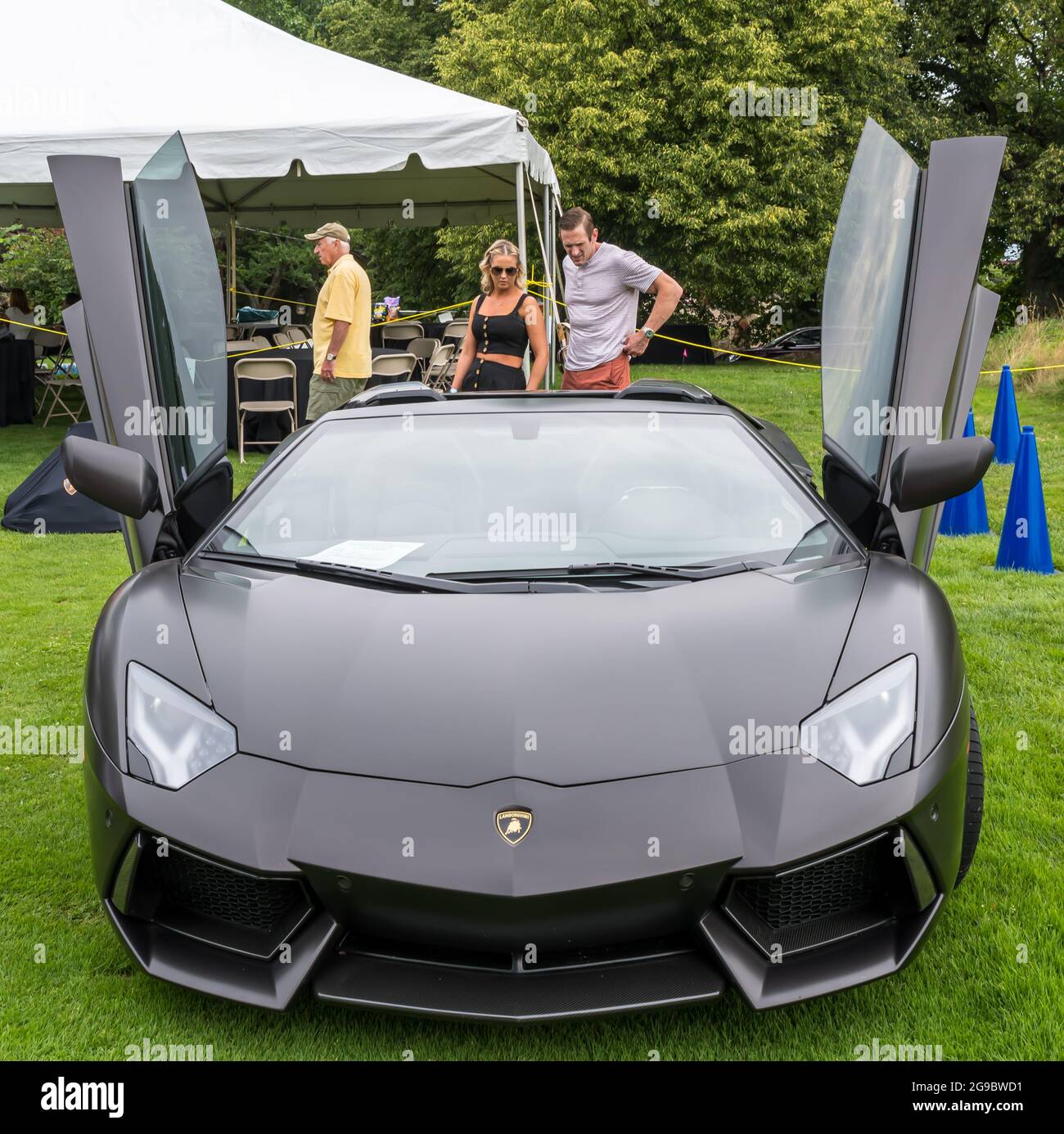 Ein Lamborghini aus dem Jahr 2014 wurde beim Pittsburgh Vintage Grand Prix in Pittsburgh, Pennsylvania, USA, ausgestellt Stockfoto