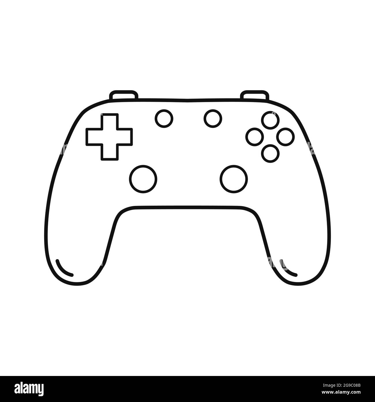 Spiel-Controller Linie Vektor-Symbol für Website Stock Vektor