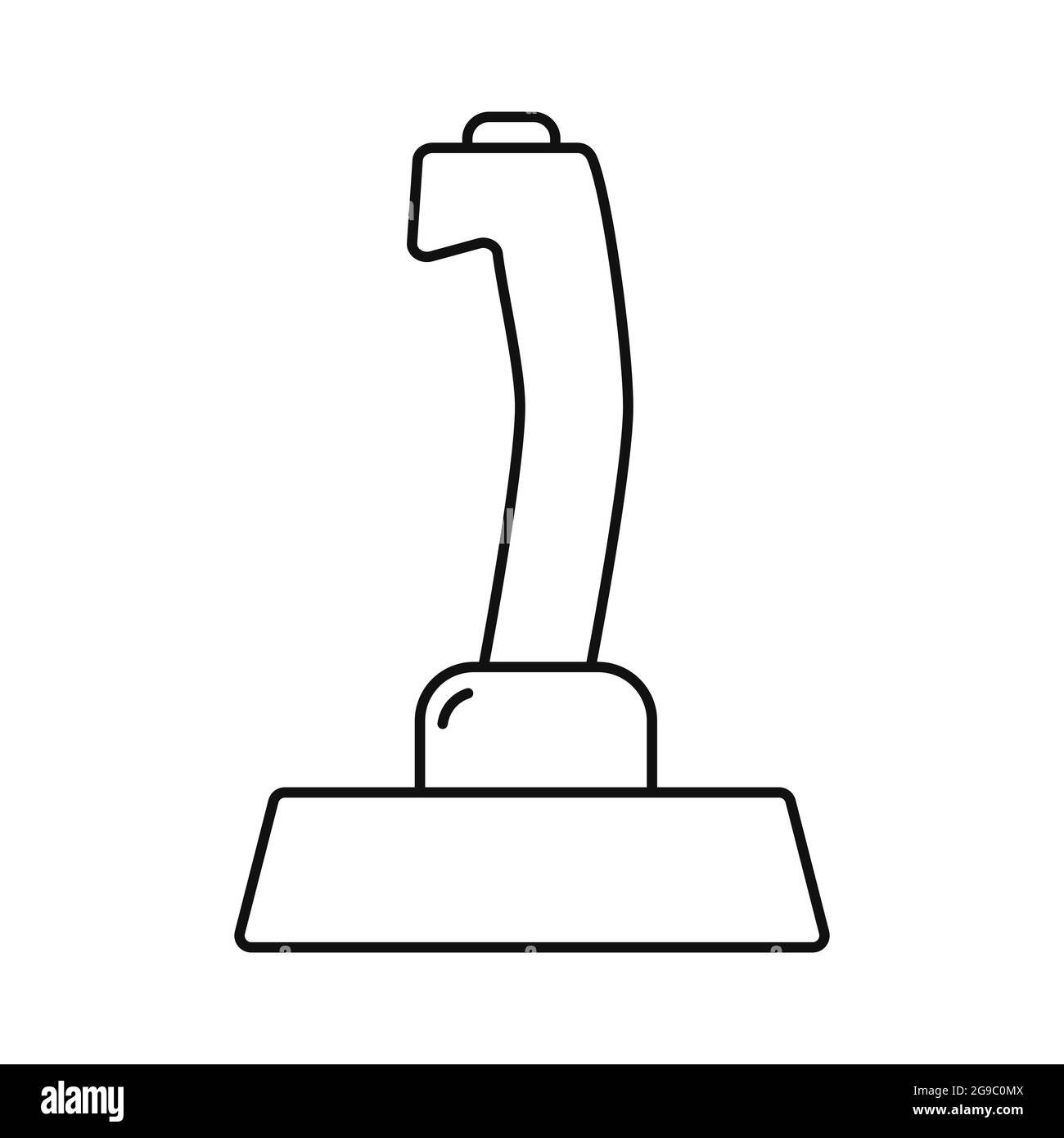 Symbol für den Linienvektor des Joystick des Hebels. Retro-Joystick auf weißem Hintergrund isoliert. Stock Vektor