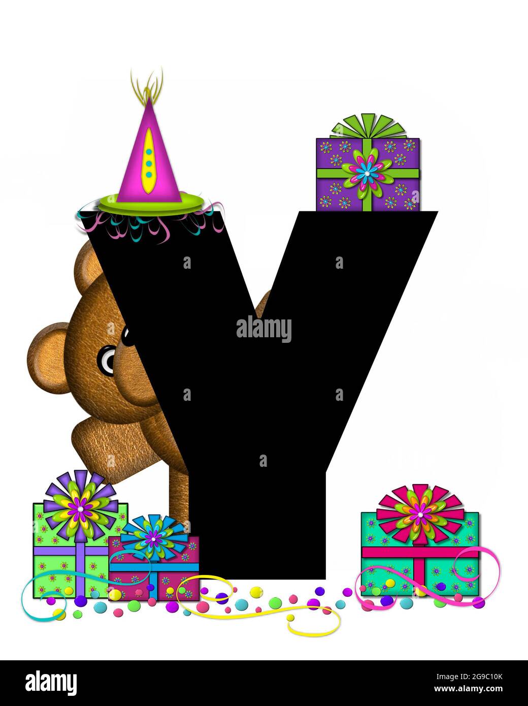 Der Buchstabe Y im AlphabetSet „Teddy Birthday Surprise“ ist schwarz