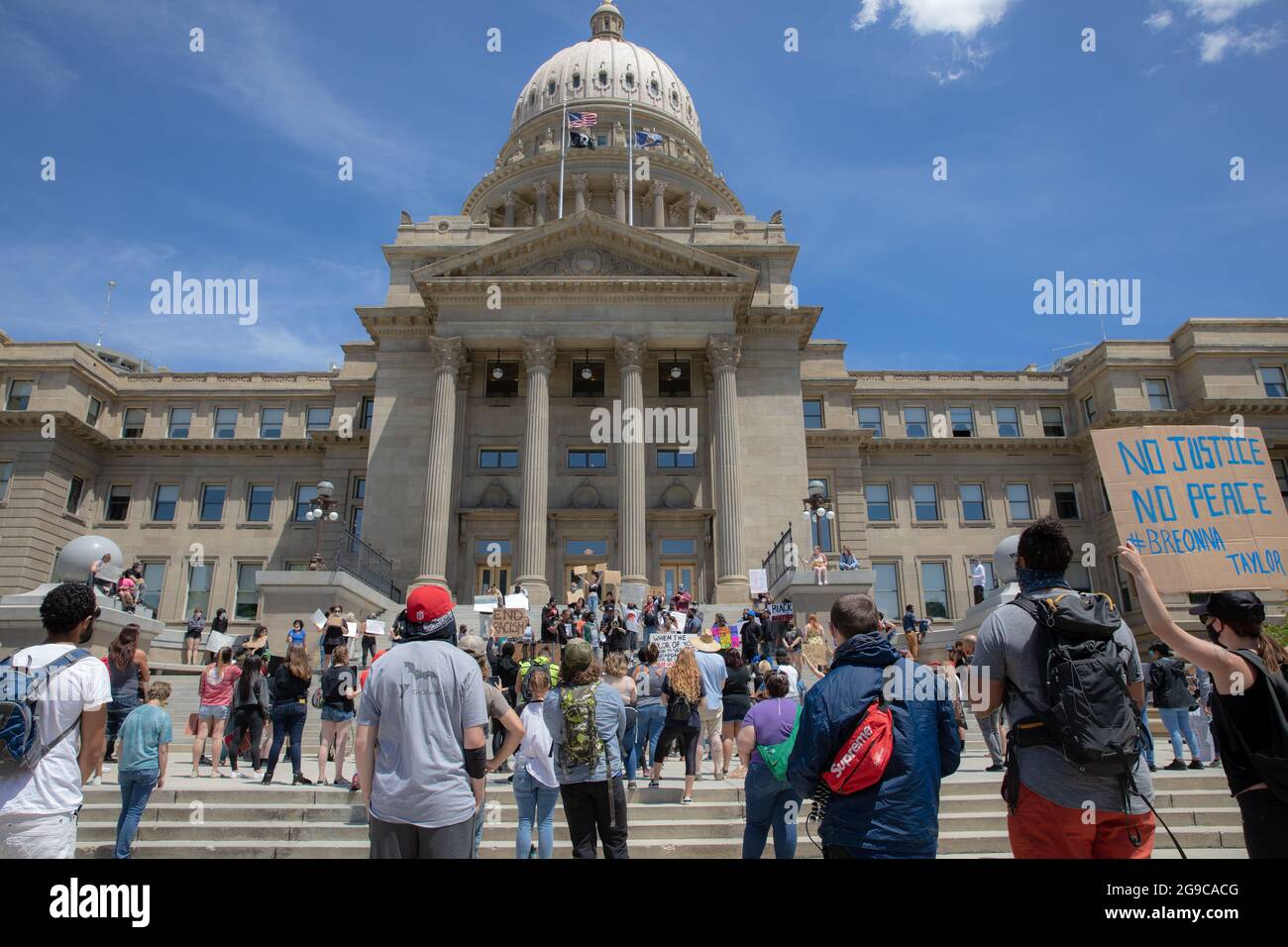 Anti-Rassismus-Aktivist außerhalb der Hauptstadt boise Stockfoto