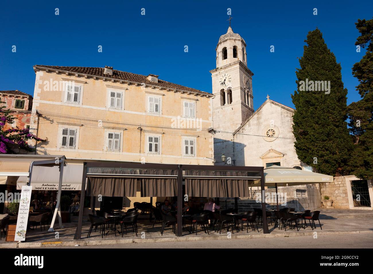 Kirche des heiligen Nikolaus, Cavtat, Riviera von Dubrovnik, dalmatinische Küste, Kroatien Stockfoto Kirche des heiligen Nikolaus, Cavtat, Riviera von Dubrovnik, dalmatinische Küste, Kroatien Stockfoto