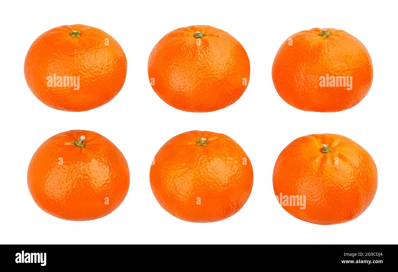 Mandarinenpfad auf weiß isoliert Stockfoto