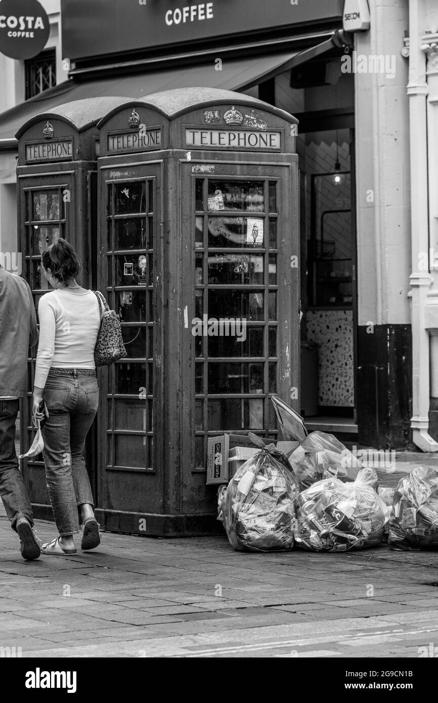 London entlang Regent's Street und Shopping Bags Stockfoto