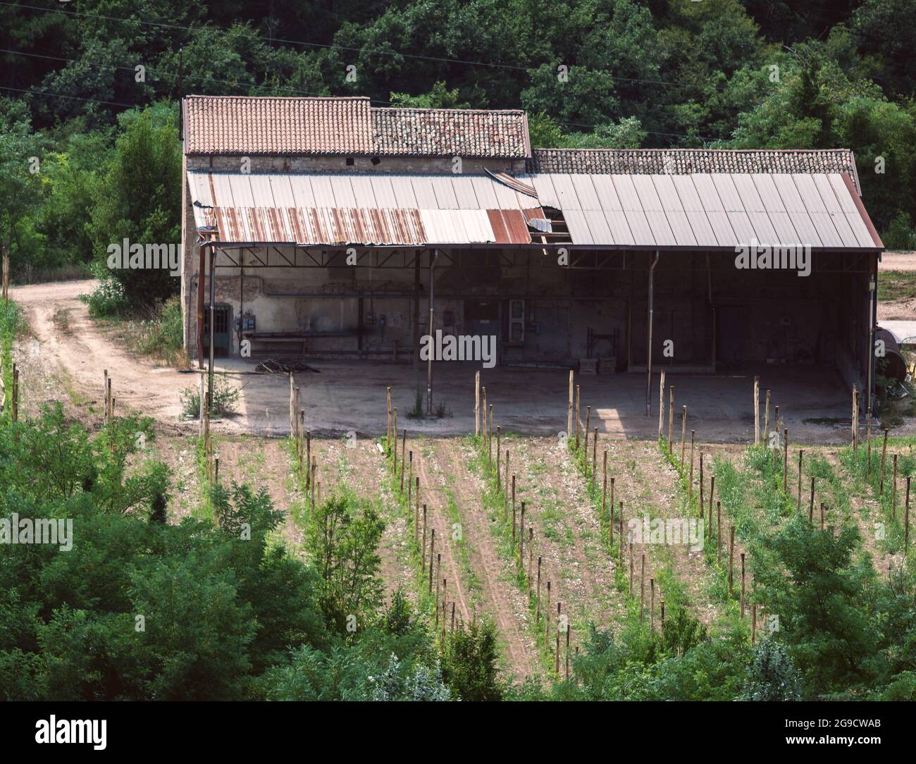 Einem verlassenen Bauernhaus Stockfoto