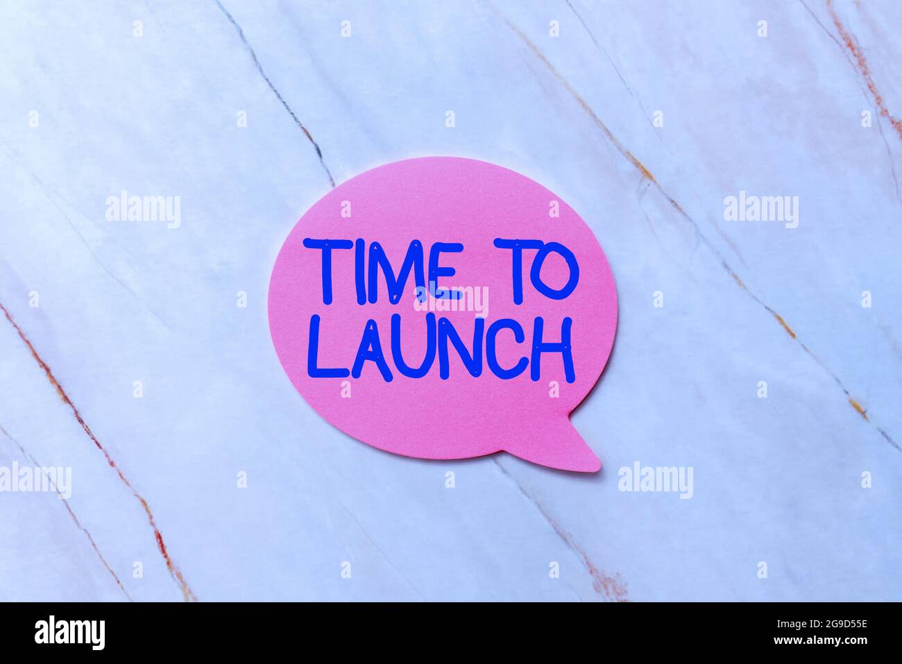 Handschriftlich unterschreiben Time to Launch. Unternehmensübersicht Existenzgründung, Planung und Strategie, Management, Realisierung Neue Ideen Fresh Concept Creative Stockfoto