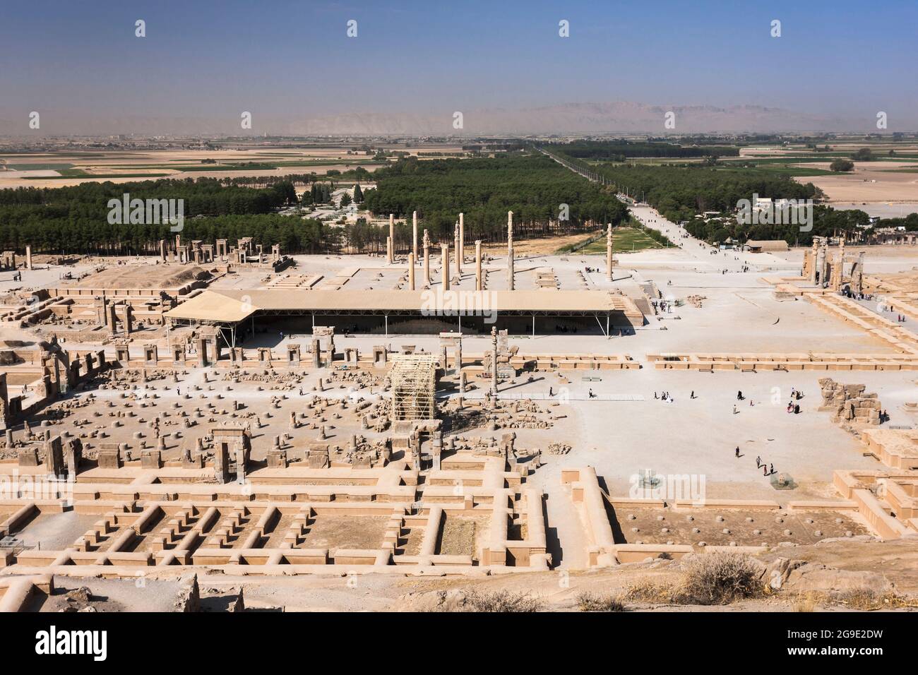 Persepolis, Panoramablick, antike zeremonielle Hauptstadt des Achaemenidenreiches, Vorort von Shiraz, Fars Province, Iran, Persien, Westasien, Asien Stockfoto