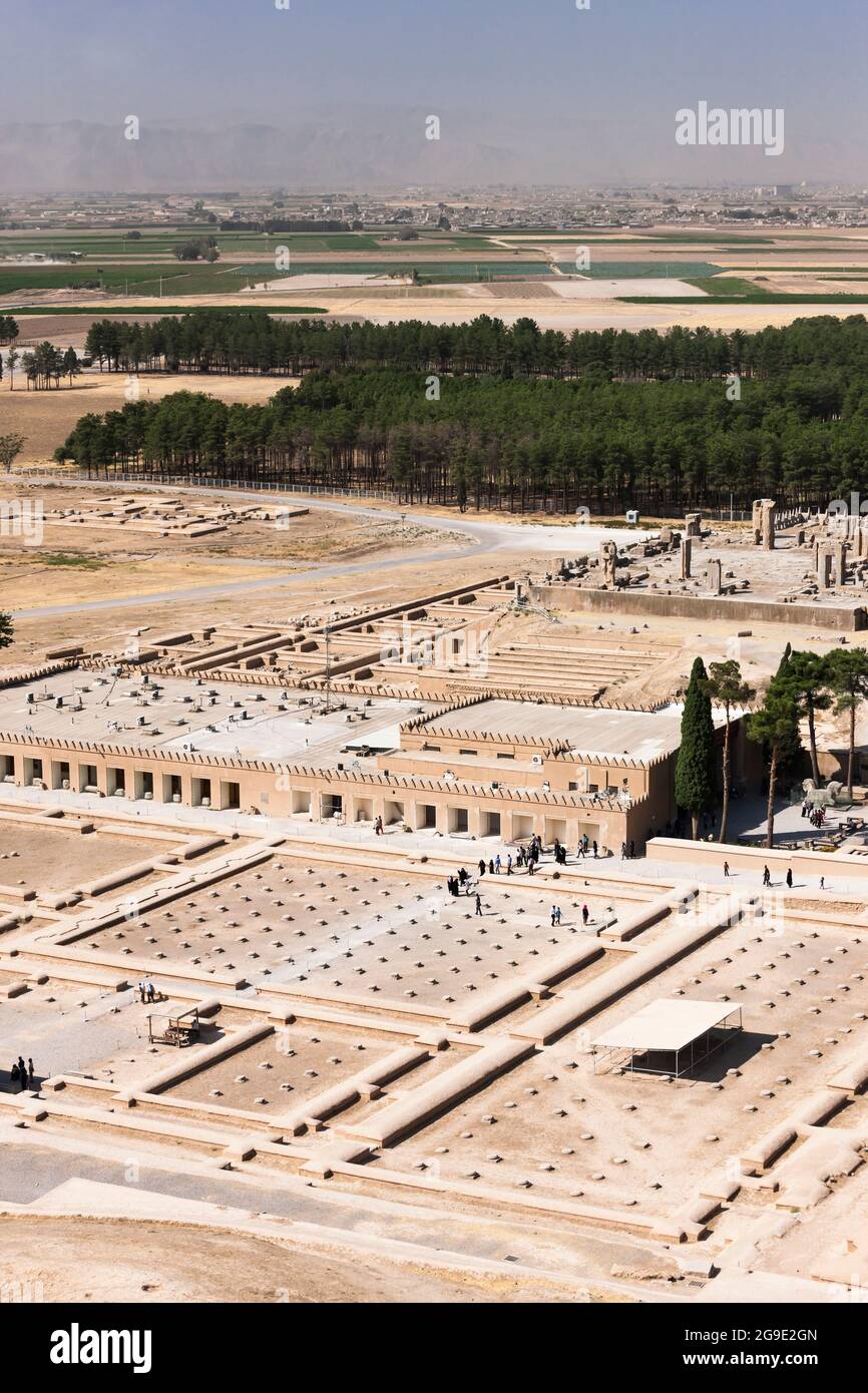 Persepolis, Panoramablick, antike zeremonielle Hauptstadt des Achaemenidenreiches, Vorort von Shiraz, Fars Province, Iran, Persien, Westasien, Asien Stockfoto