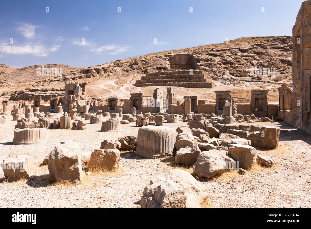 Persepolis, Saal mit hundert Säulen, Palast, 100 Säulen, Hauptstadt des Achämeniden-Reiches, Fars-Provinz, Iran, Persien, Westasien, Asien Stockfoto