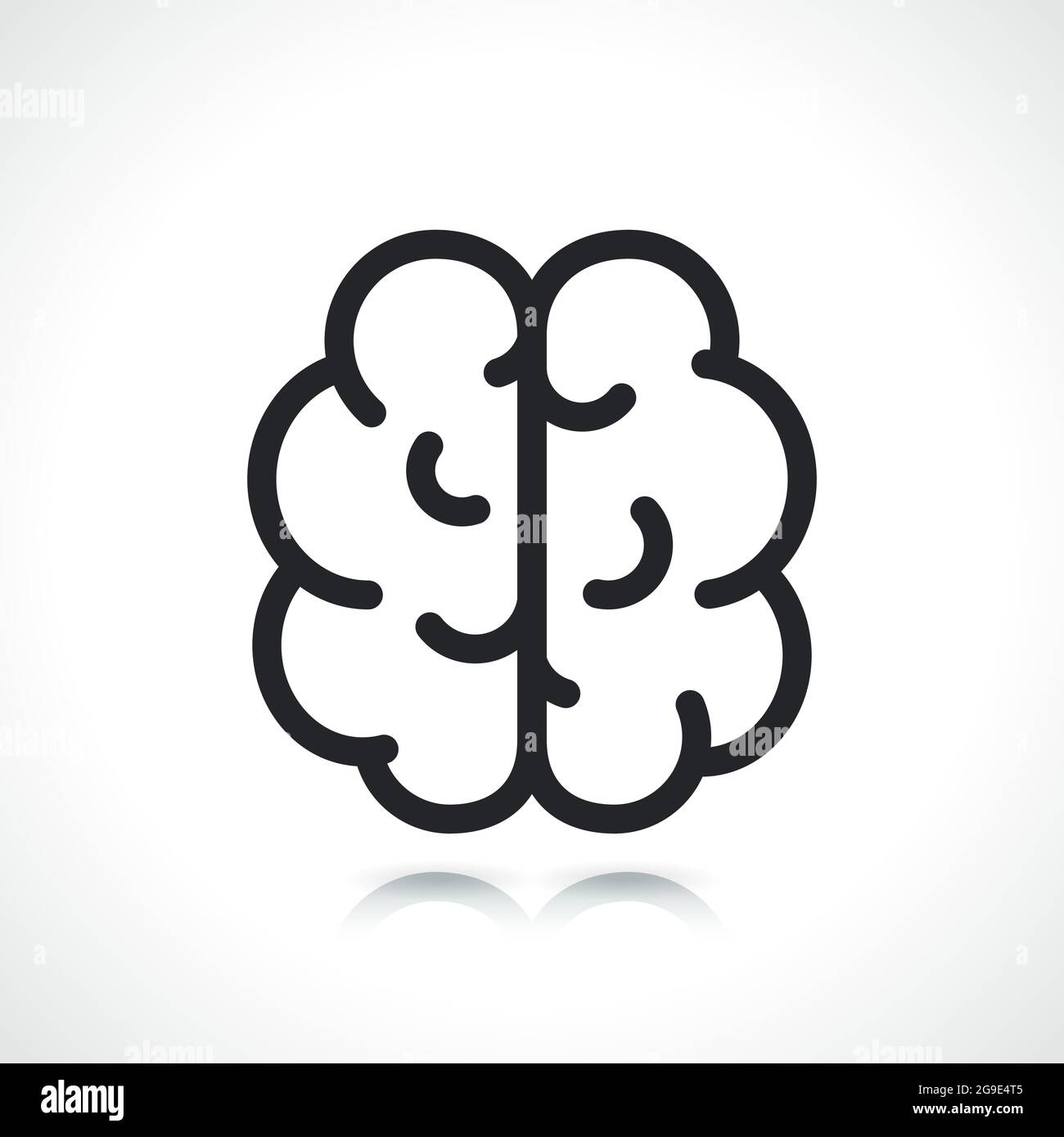 Menschliches Gehirn dünne Linie Symbol isoliert Design Stock Vektor