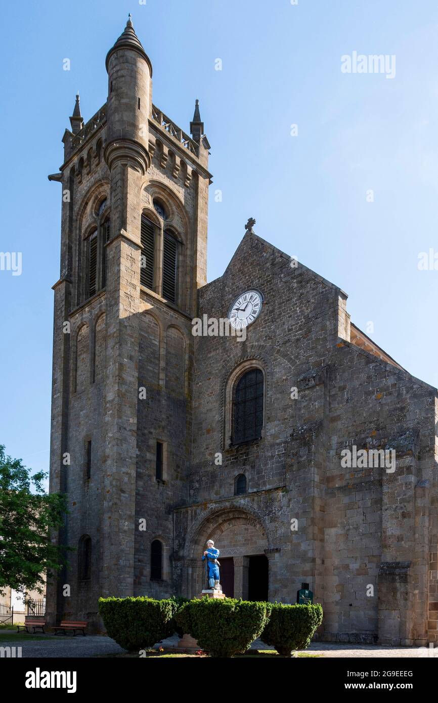 Kirche Saint-Gervais und Saint-Protais du Montet, Departement Allier, Auvergne-Rhone-Alpes, Frankreich Stockfoto